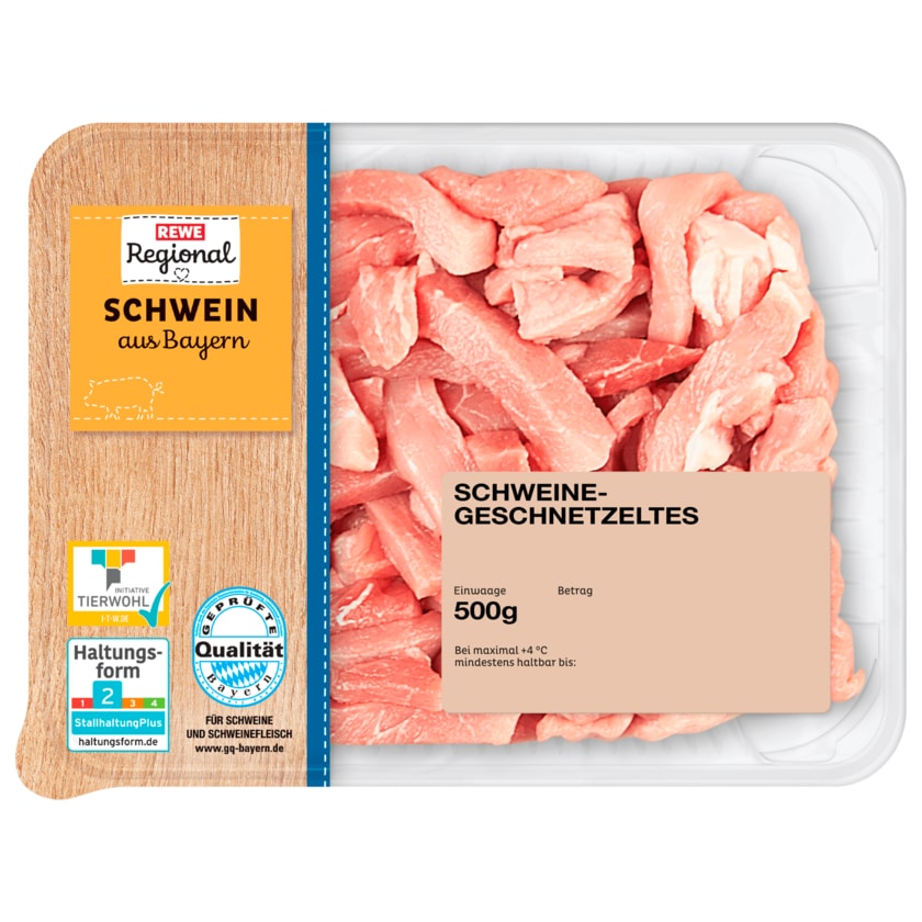 REWE Regional Schweine-Geschnetzeltes 500g